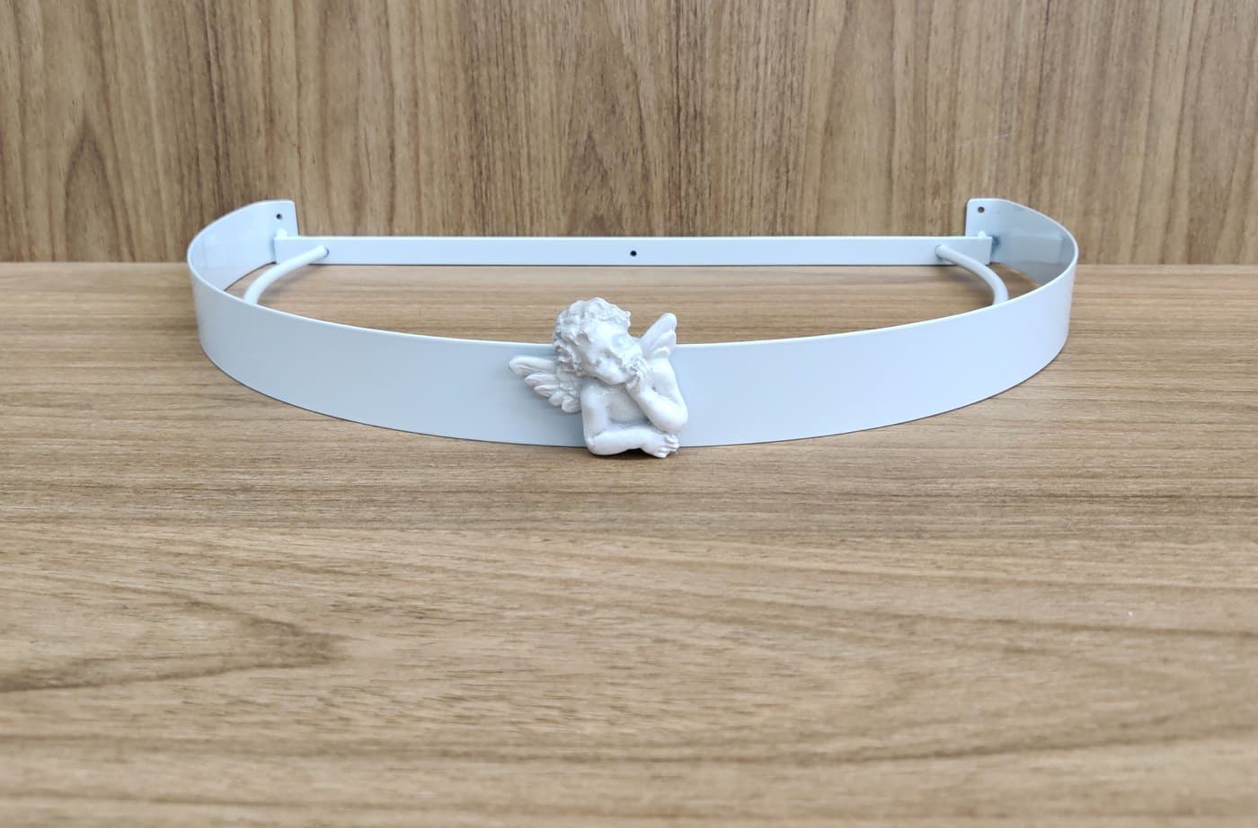 Dossel de Parede para Berço Chapa Lisa Branco com Anjinho — imagem 3