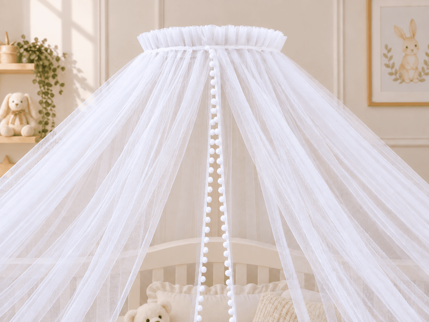 Cortinado para Dossel de Parede em Tule Filó com Renda — imagem 3