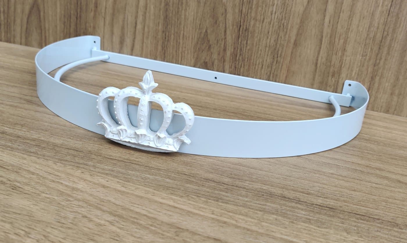 Dossel de Parede para Berço Chapa Lisa Branco com Coroa — imagem 2