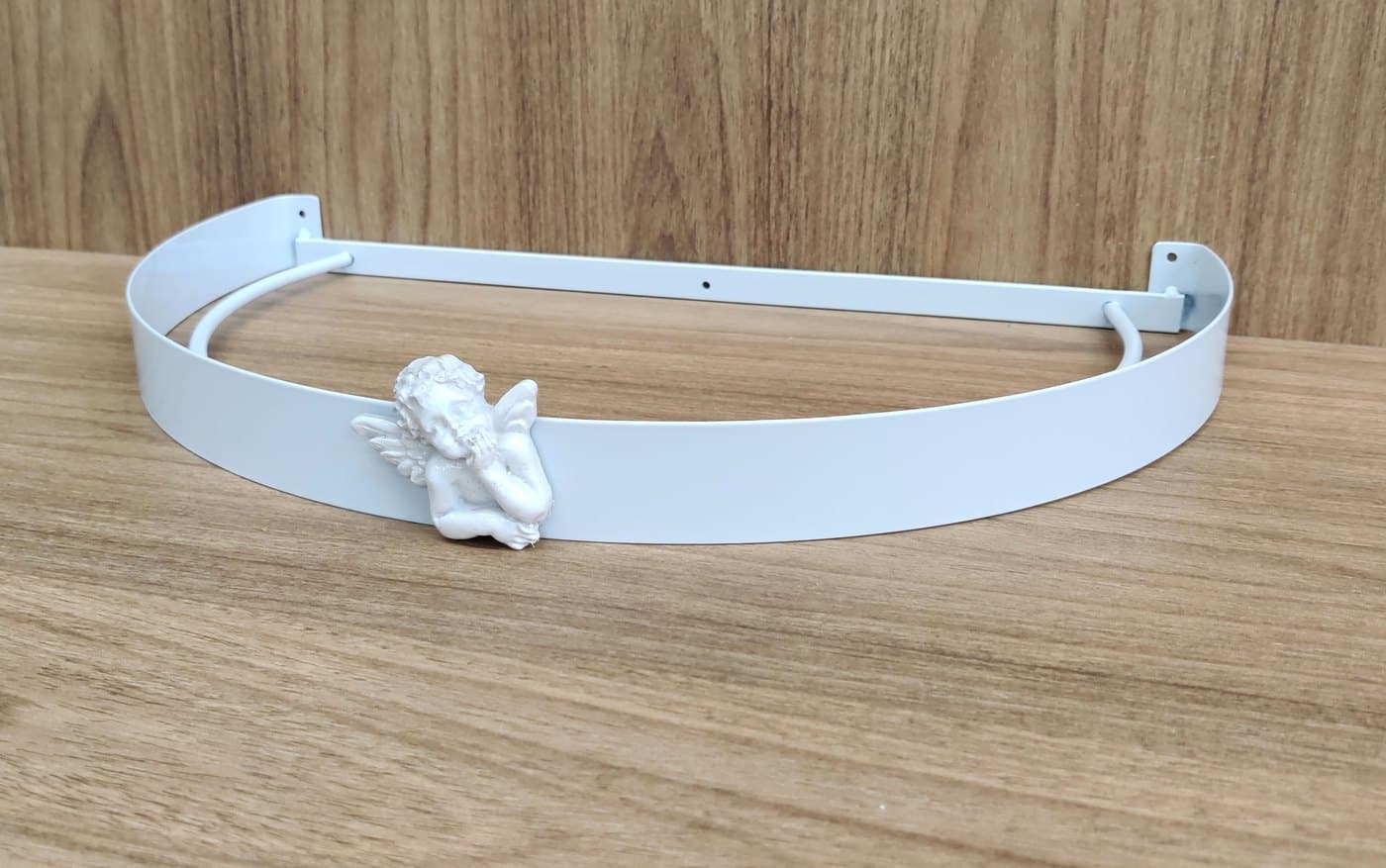 Dossel de Parede para Berço Chapa Lisa Branco com Anjinho — imagem 2