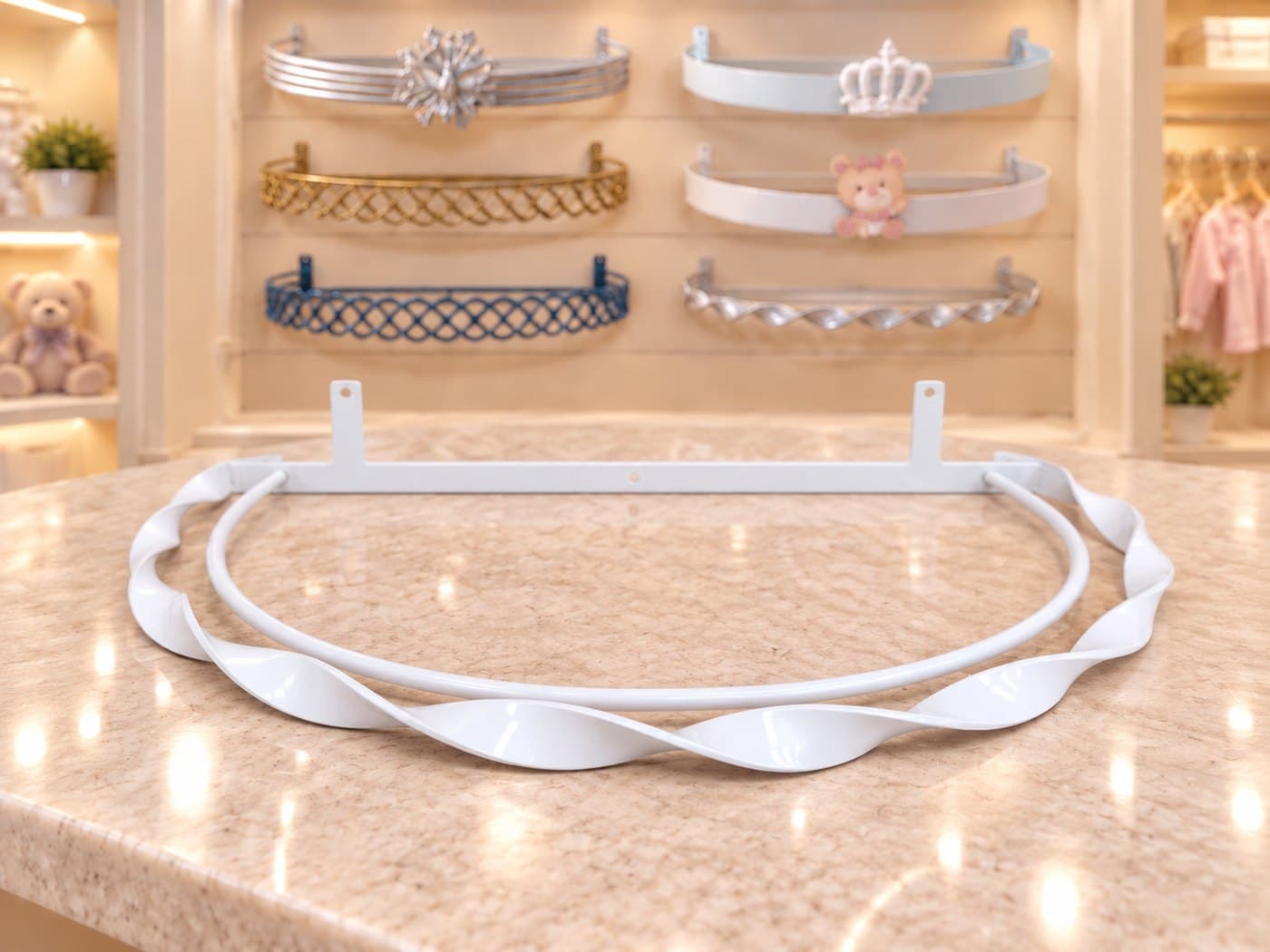 Dossel de Parede para Berço Torcido Branco