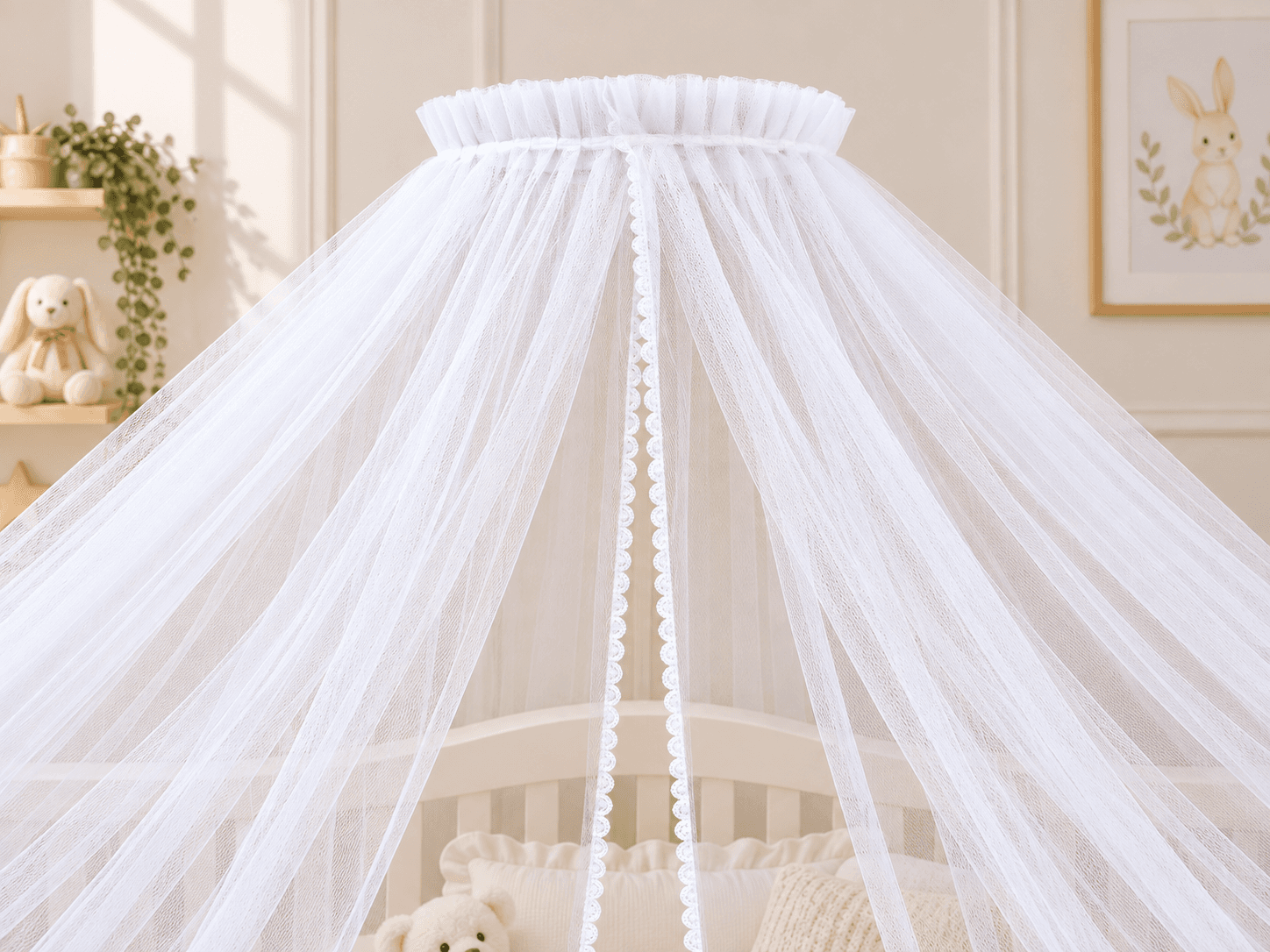 Cortinado para Dossel de Parede em Tule Filó com Renda — imagem 2