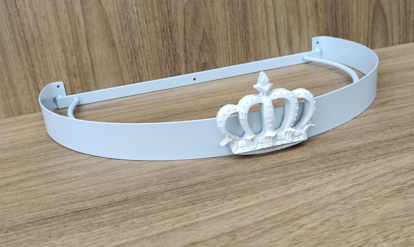 Dossel de Parede para Berço Chapa Lisa Branco com Coroa — imagem 3
