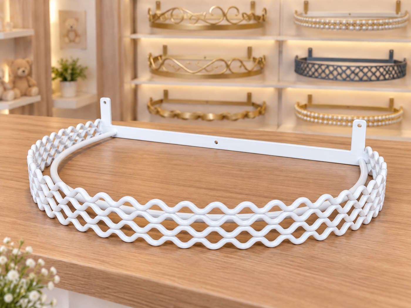 Dossel de Parede para Berço Telinha Branco