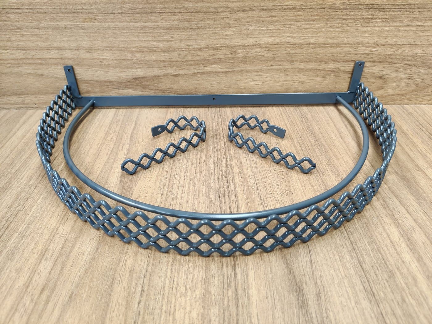 Dossel de Parede para Berço Telinha Cinza Escuro com Abraçadeiras — imagem 3