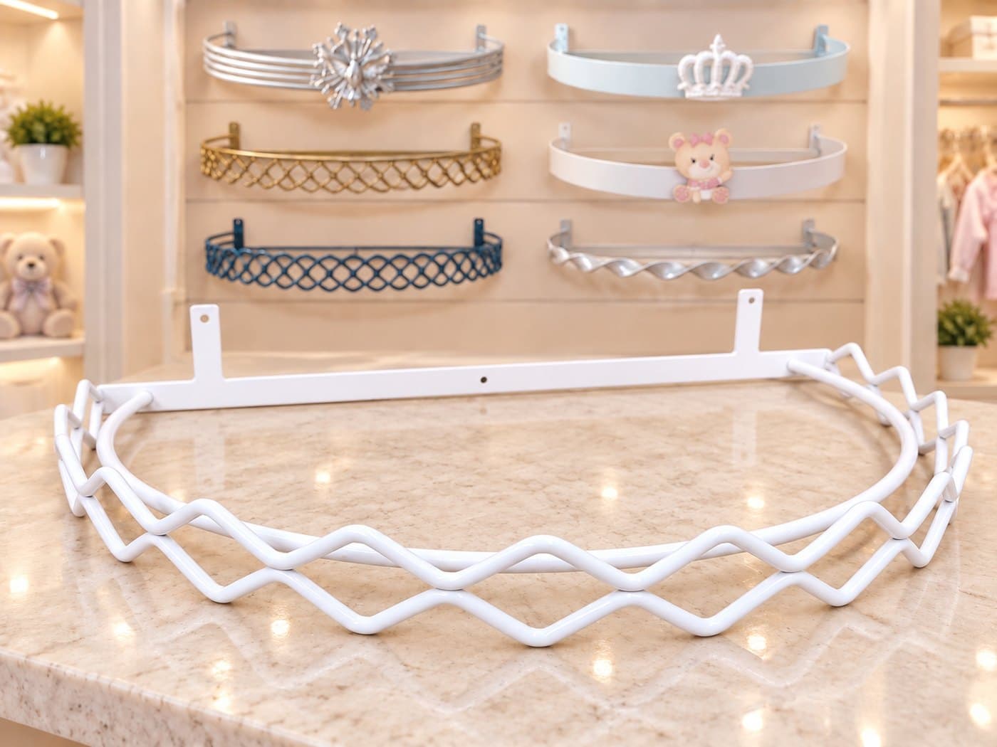 Dossel de Parede para Berço Coroa de Cristo Branco