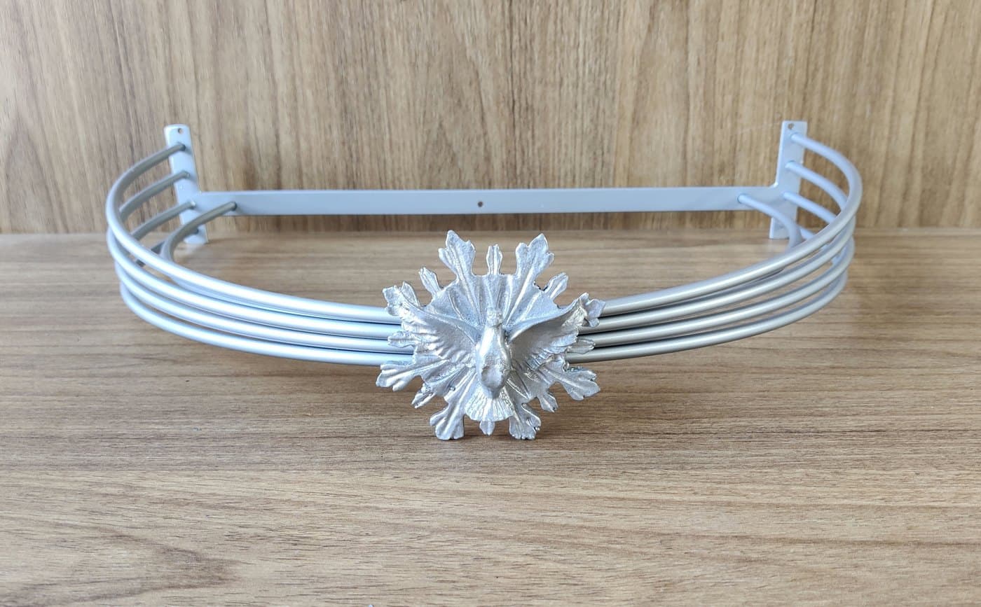 Dossel de Parede para Berço Aliança Prata com Espírito Santo — imagem 2