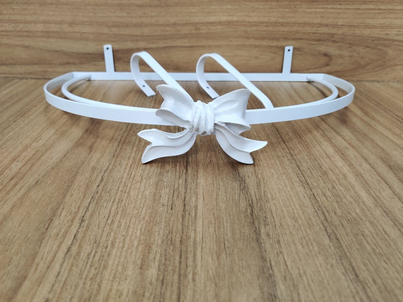 Dossel de Parede para Berço Liso Fino Branco com Laço — imagem 3