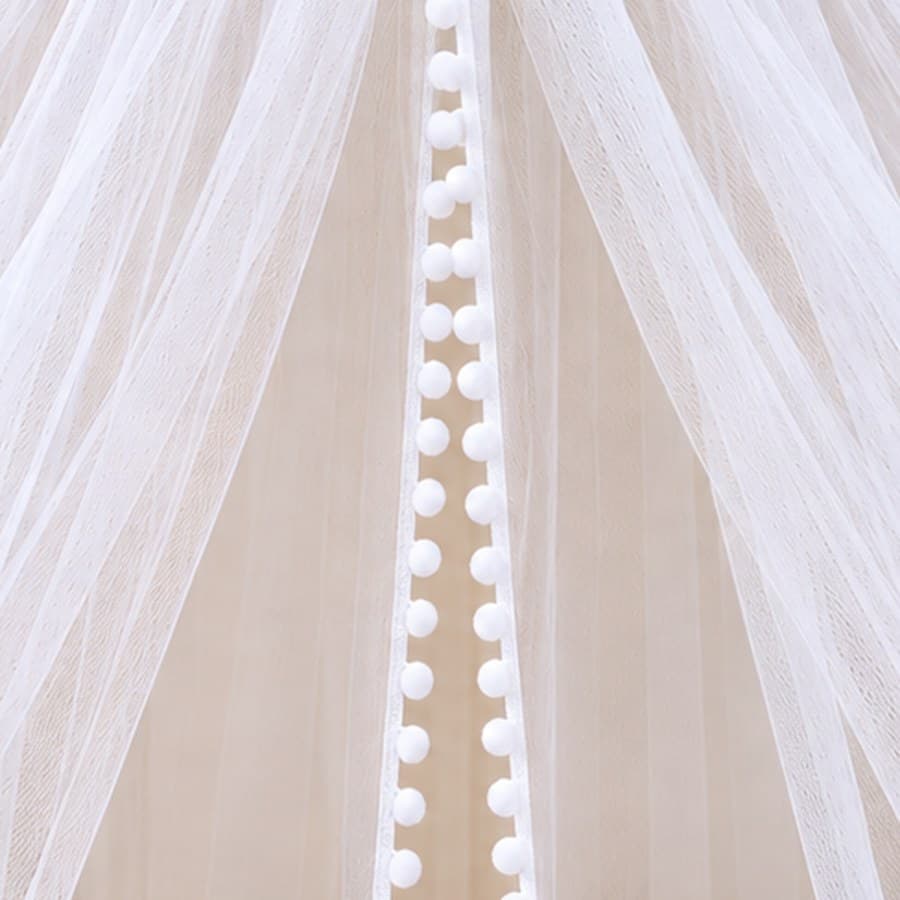 Cortinado para Dossel de Parede em Tule Filó com Renda Pompom — imagem 3