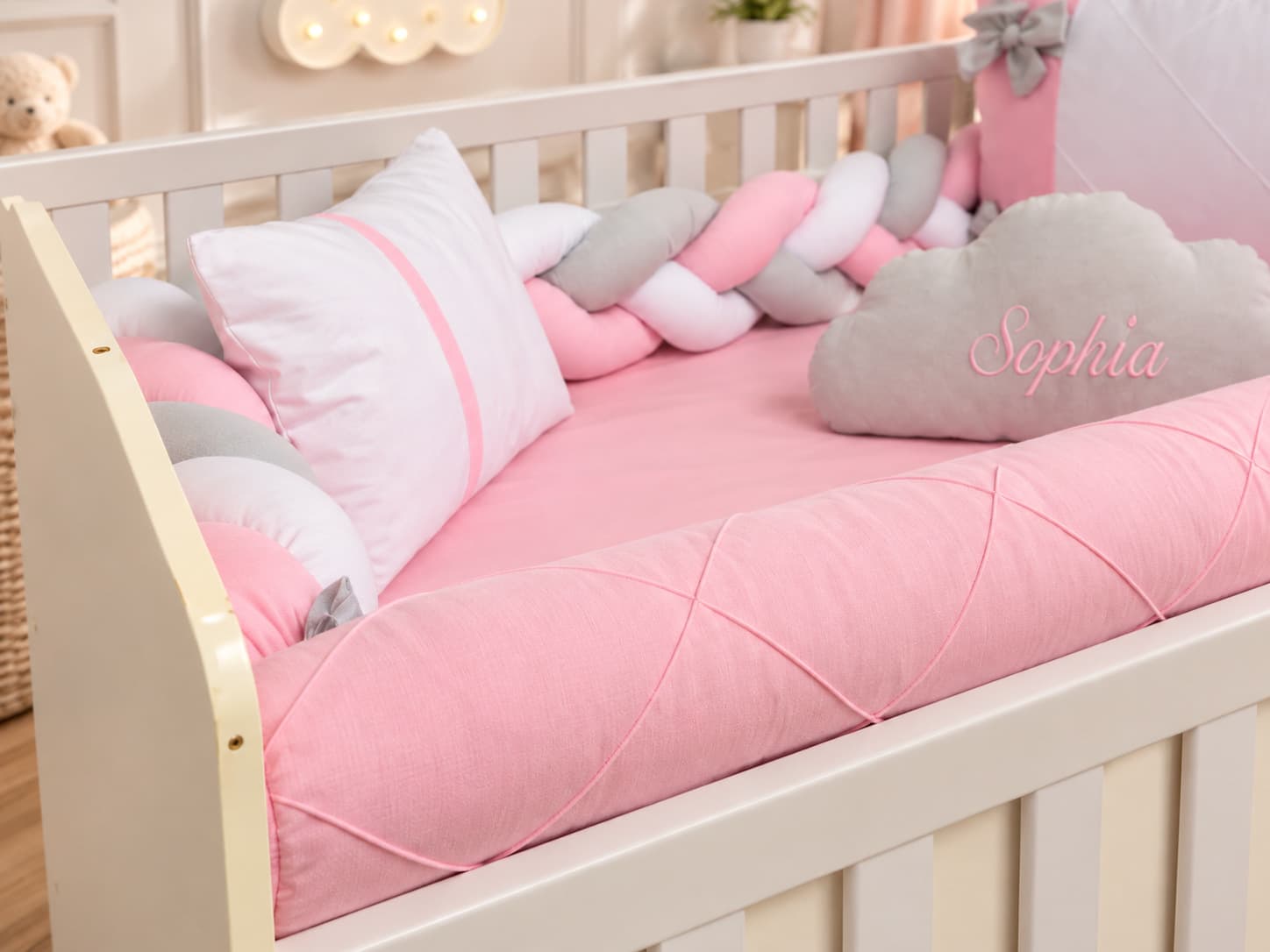 Kit Berço Trança Menina 5 Peças — detalhe 2