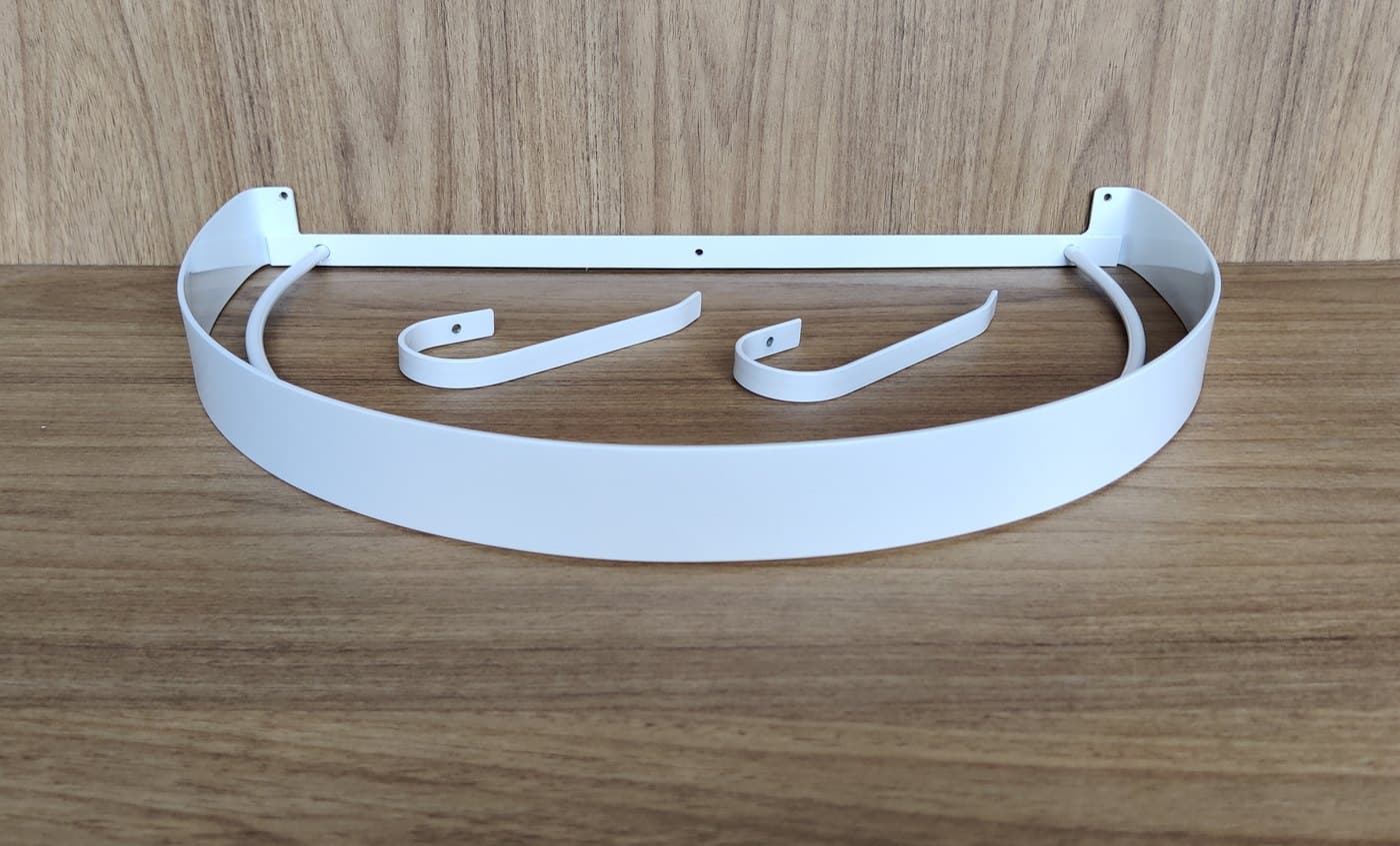 Dossel de Parede para Berço Liso Largo Branco com Abraçadeiras — imagem 3
