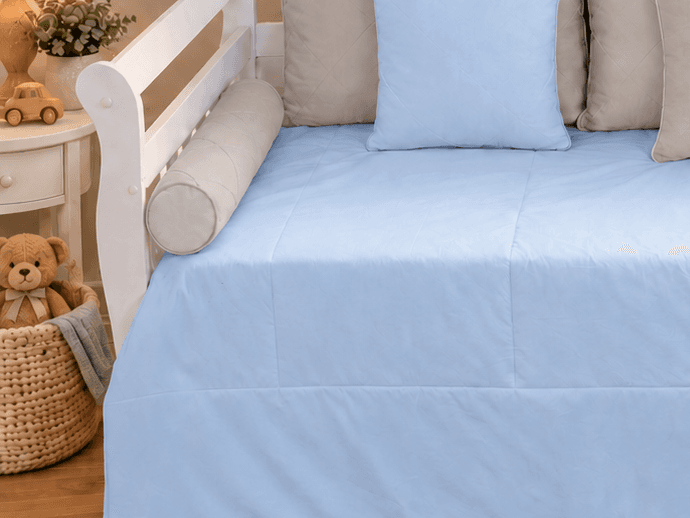 Kit Cama Babá 9 Peças Azul e Cinza - detalhe 2