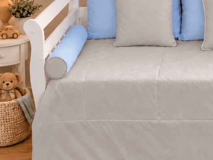 Kit Cama Babá 9 Peças Cinza e Azul - detalhe 2