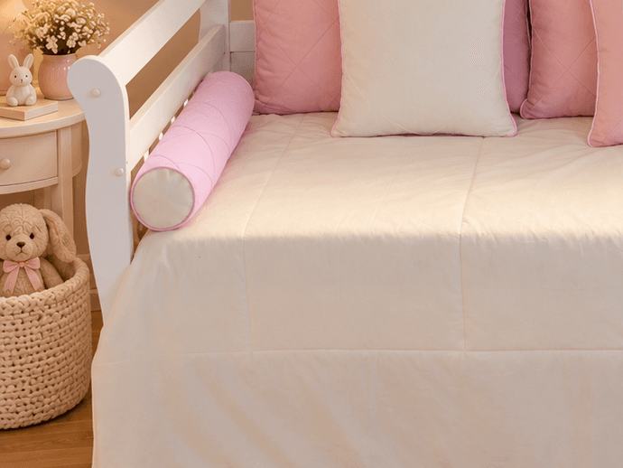 Kit Cama Babá 9 Peças Palha e Rosê Personalizado com Nome - detalhe 2