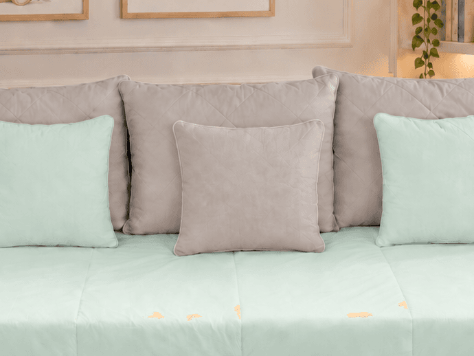 Kit Cama Babá 9 Peças Verde Malva e Cinza - detalhe 1