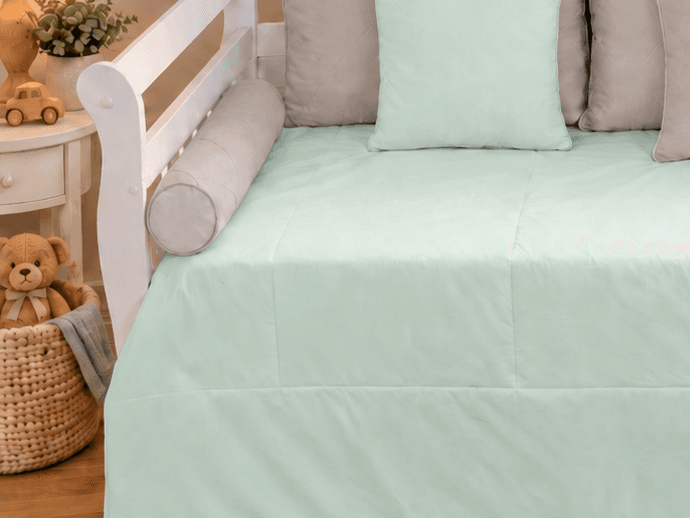 Kit Cama Babá 9 Peças Verde Malva e Cinza - detalhe 2