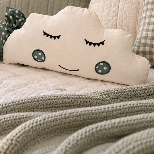 Kit Nuvenzinha e Rolinho Bala - Palha com Poá Verde (detalhe da nuvenzinha)