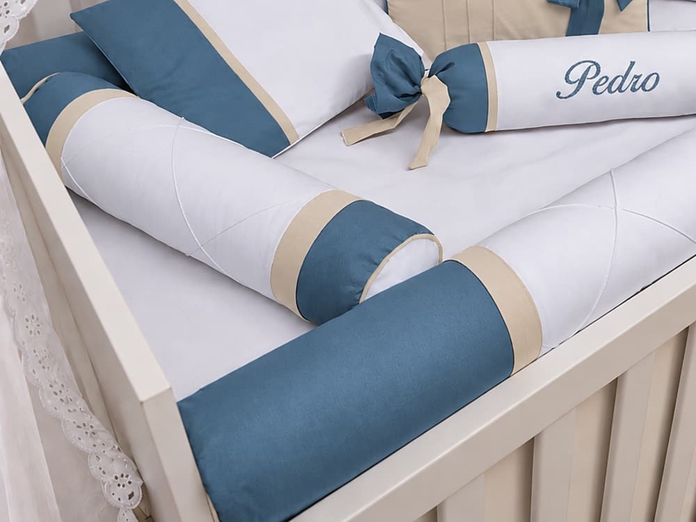Kit Berço Menino 100% Algodão Jeans com Palha — detalhe 2