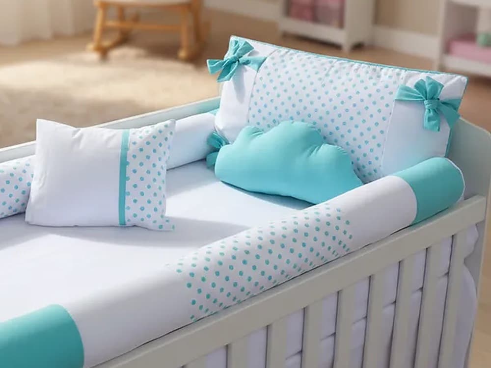 Kit Berço Tiffany Poá Personalizado 7 Peças — detalhe 1