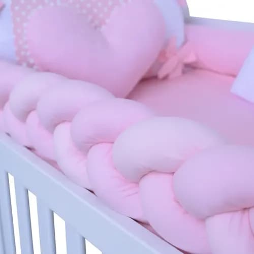 Kit Berço Trança Rosa Rosa