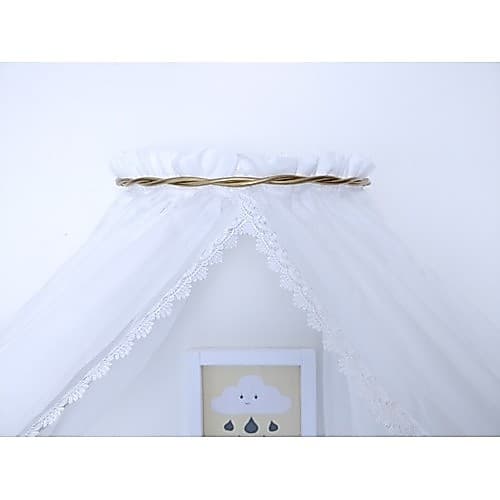 Dossel com Cortinado Voil Renda Guipir Luxo