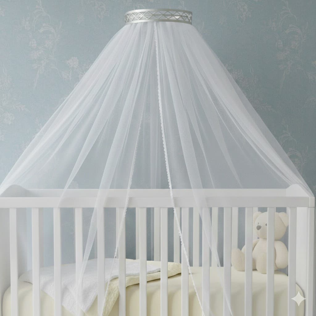 Dossel de Luxo com Cortinado Tule Renda Guipir