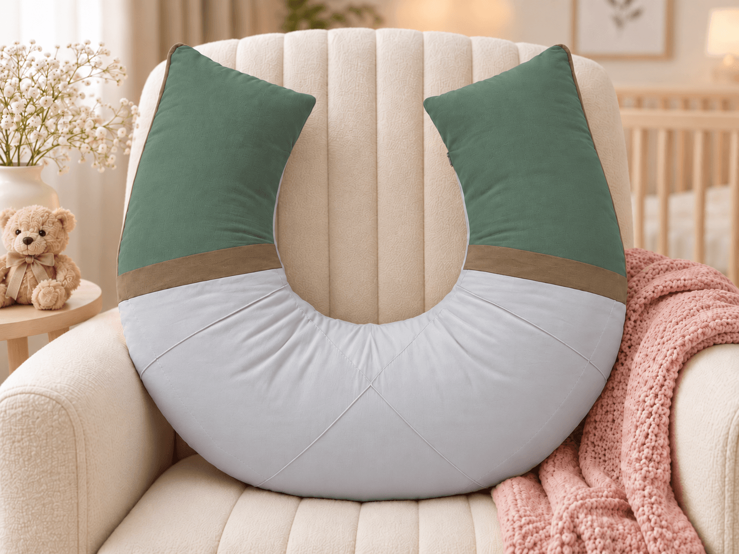 Almofada de Amamentação Grande 100% Algodão com Zíper – Várias Cores